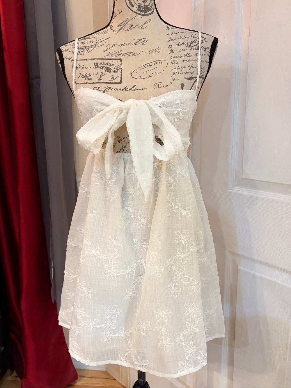 Princess Polly Granno Cut Out Embroidered & Front Bow Sundress